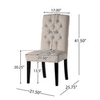Set of 2 Upholstered Dining Chairs with Wood Legs