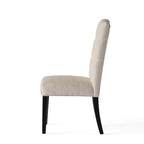 Set of 2 Upholstered Dining Chairs with Wood Legs