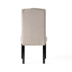 Set of 2 Upholstered Dining Chairs with Wood Legs