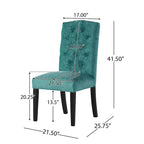 Set of 2 Upholstered Dining Chairs with Wood Legs