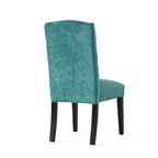 Set of 2 Upholstered Dining Chairs with Wood Legs