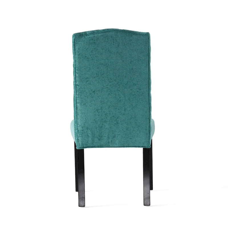 Set of 2 Upholstered Dining Chairs with Wood Legs