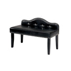 Modern Black Leatherette Tufted Accent Bench