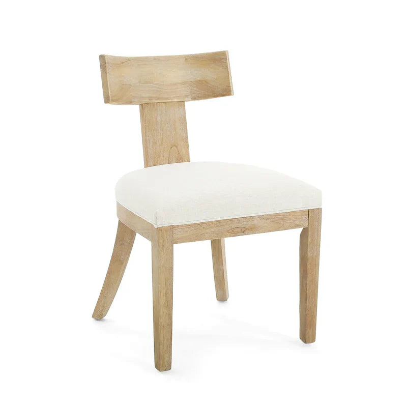 Fabric and Rubberwood Slat Back Upholstered Dining Chair (Set of 2)