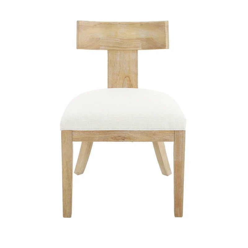 Fabric and Rubberwood Slat Back Upholstered Dining Chair (Set of 2)