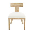 Fabric and Rubberwood Slat Back Upholstered Dining Chair (Set of 2)