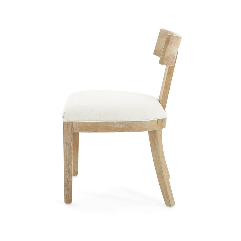 Fabric and Rubberwood Slat Back Upholstered Dining Chair (Set of 2)