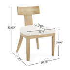 Fabric and Rubberwood Slat Back Upholstered Dining Chair (Set of 2)