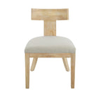 Fabric and Rubberwood Slat Back Upholstered Dining Chair (Set of 2)