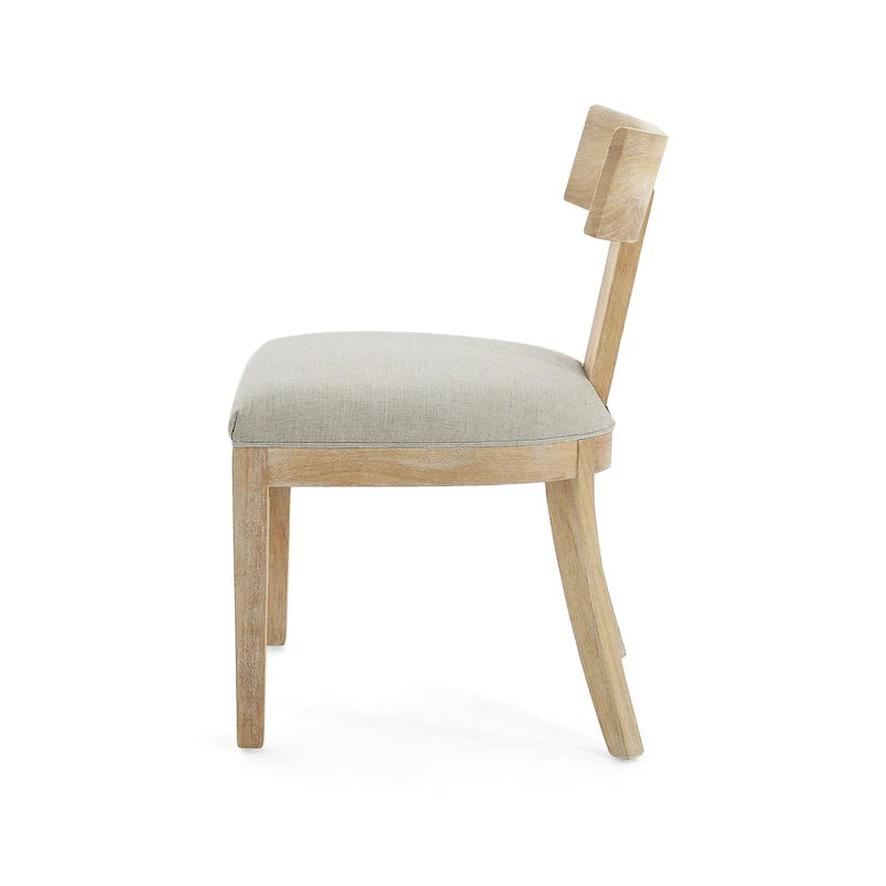 Fabric and Rubberwood Slat Back Upholstered Dining Chair (Set of 2)