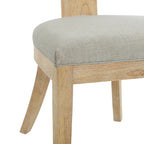 Fabric and Rubberwood Slat Back Upholstered Dining Chair (Set of 2)