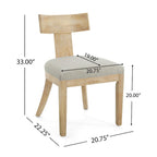 Fabric and Rubberwood Slat Back Upholstered Dining Chair (Set of 2)