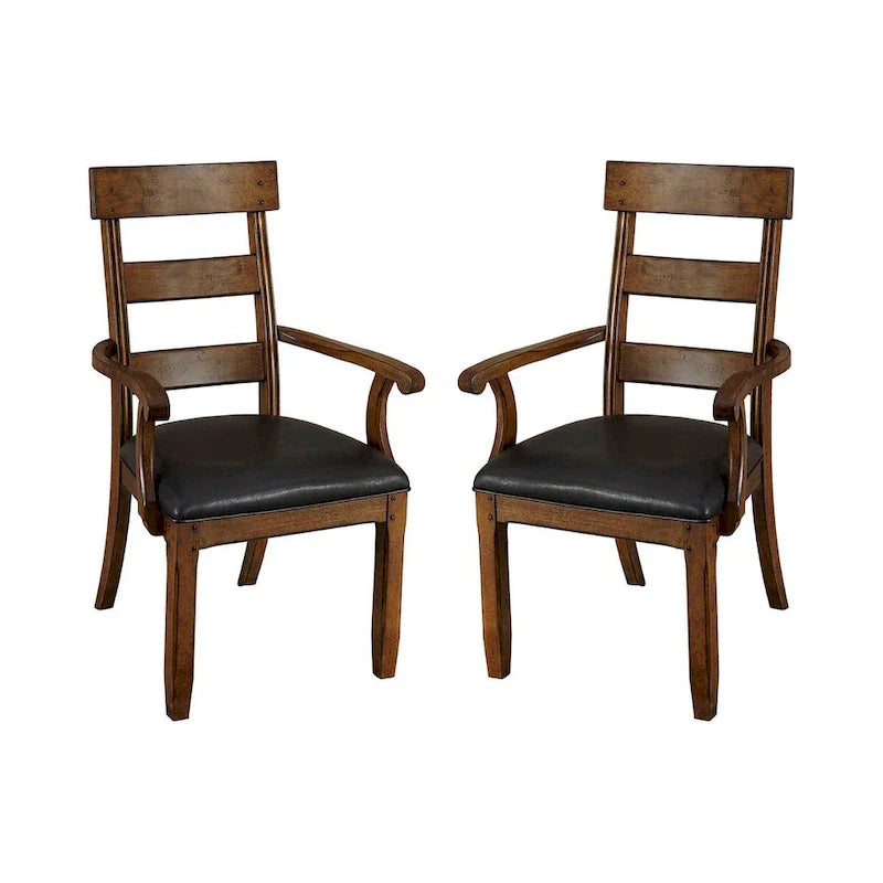 Solid Wood Arm Chairs (Set of 2)
