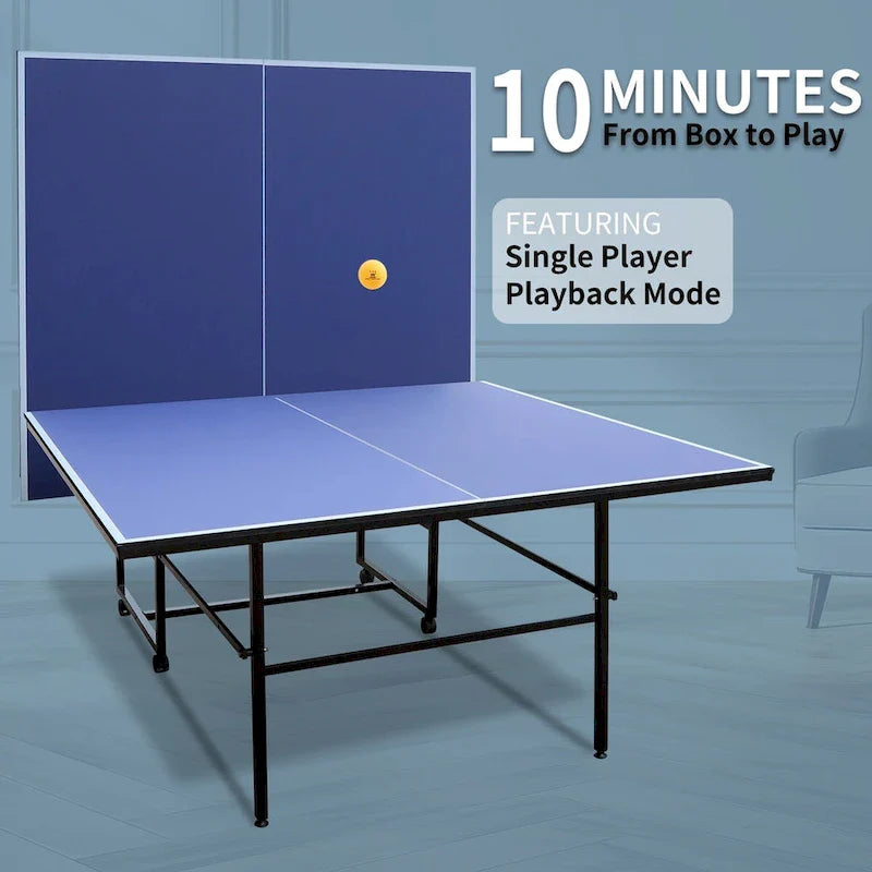 9FT Foldable Ping Pong Table Set with 2 Paddles and 3 Balls