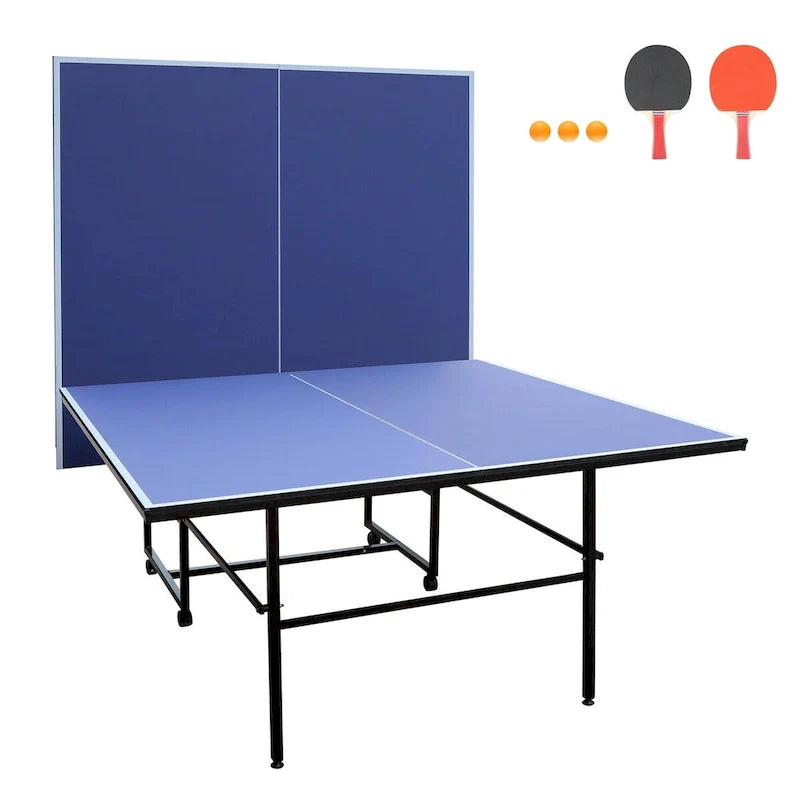 9FT Foldable Ping Pong Table Set with 2 Paddles and 3 Balls