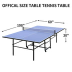 9FT Foldable Ping Pong Table Set with 2 Paddles and 3 Balls