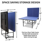 9FT Foldable Ping Pong Table Set with 2 Paddles and 3 Balls