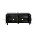 Large Storage Cabinet with Carved Door and Metal Handles